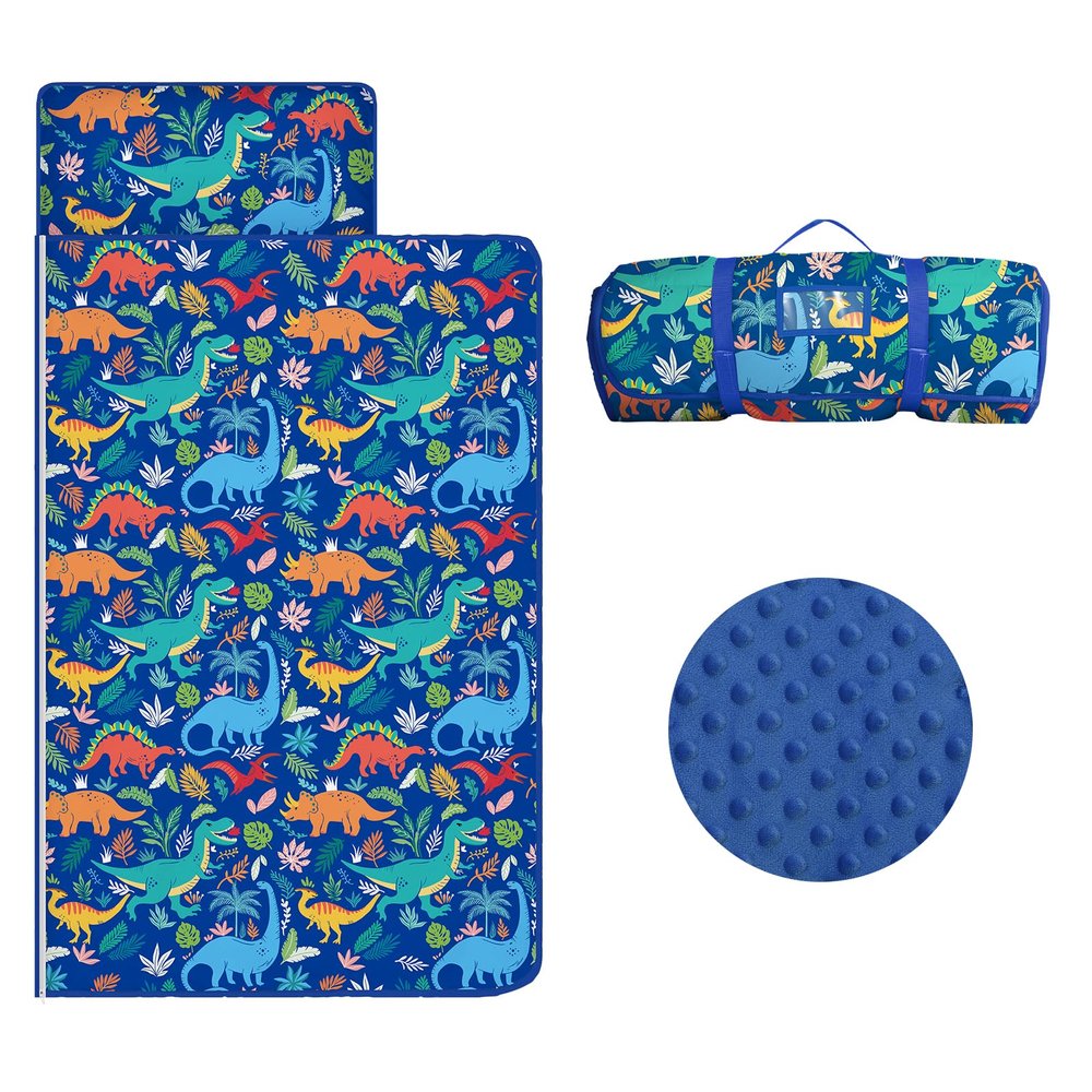 Kids Nap Mat Portable Slumber Bags with Removable Pillow and Blanket for Girls Boys, Lightweight Extra Large Sleeping Bag for Preschool Camping Daycare