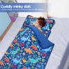 Kids Nap Mat Portable Slumber Bags with Removable Pillow and Blanket for Girls Boys, Lightweight Extra Large Sleeping Bag for Preschool Camping Daycare view 4