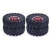4PCS 1.9'' Metal Wheel Rim Rubber Crawler Tires Whees 120x44mm Hex 12mm for 1/10 RC Crawler for Redcat, HPI, TRAXXAS TRX4, RGT, AXIAL SCX10, VRX Racing RC Car (Red) view 3