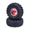 4PCS 1.9'' Metal Wheel Rim Rubber Crawler Tires Whees 120x44mm Hex 12mm for 1/10 RC Crawler for Redcat, HPI, TRAXXAS TRX4, RGT, AXIAL SCX10, VRX Racing RC Car (Red) view 4