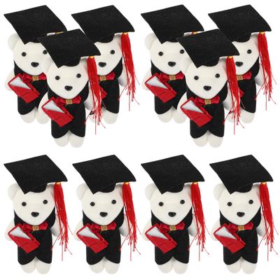 Alipis 10 Pack Mini Graduation Bear Dolls with Grad Cap Plush Toys for Kindergarten Elementary High School Graduation Party Decorations 4.72 Inch Soft Bear Bouquet Accessories