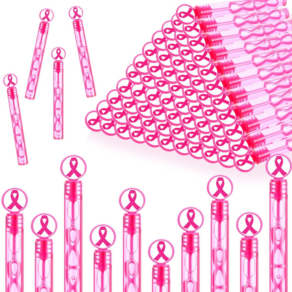Rotatingpals 50 Pcs Bubbles Bulk Party Favors Ribbon Gifts Items Goodie Bag Stuffer for Decorations Supplies (Pink)
