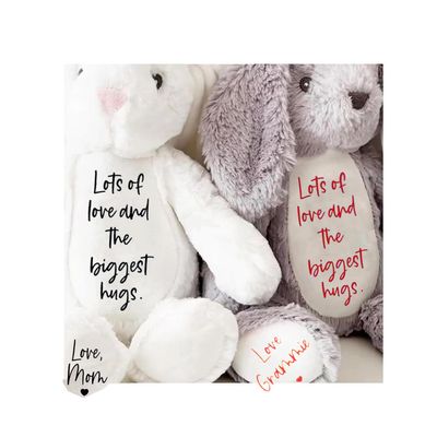 2025 Easter Personalized Plush Bunny Custom Name Children'S First Bunny Gift Newborn Memorial Gift Encouragement Gift (Lots of love and biggest hugs)