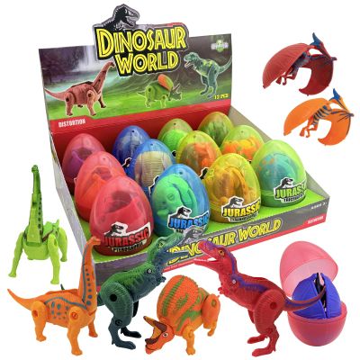 12 PCS Easter Eggs Filled with Dinosaur Toys - Surprise Hatching Eggs for Kids | Perfect for Easter, Birthday Party Favors, Fun Educational Toys for Home & School Play
