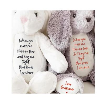2025 Easter Personalized Plush Bunny Custom Name Children'S First Bunny Gift Newborn Memorial Gift Encouragement Gift (when you miss me hore no fear tusthug me tight and know i am here)