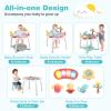 BABY JOY 5 in 1 Baby Activity Center, Baby Jumpers and Bouncers with Removable Toys, Lights & Music, 3 Adjustable Heights, Interactive Play Center for Toddlers Boys Girls 6-36 Months (White) view 2
