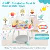 BABY JOY 5 in 1 Baby Activity Center, Baby Jumpers and Bouncers with Removable Toys, Lights & Music, 3 Adjustable Heights, Interactive Play Center for Toddlers Boys Girls 6-36 Months (White) view 3