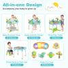 BABY JOY 5 in 1 Baby Activity Center, Baby Jumpers and Bouncers with Removable Toys, Lights & Music, 3 Adjustable Heights, Interactive Play Center for Toddlers Boys Girls 6-36 Months (Blue) view 2