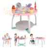 BABY JOY 5 in 1 Baby Activity Center, Baby Jumpers and Bouncers with Removable Toys, Lights & Music, 3 Adjustable Heights, Interactive Play Center for Toddlers Boys Girls 6-36 Months (Pink) view 1