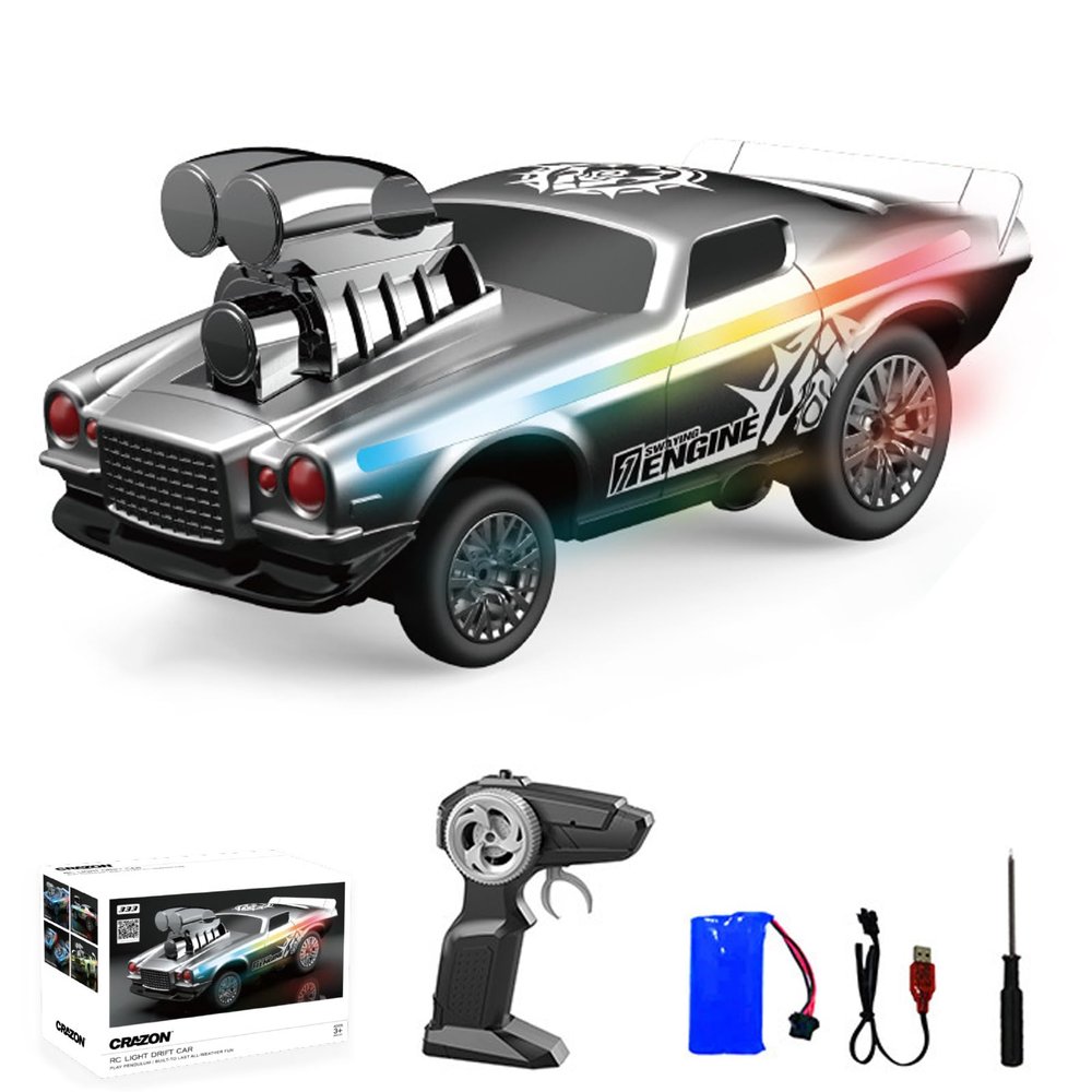 Authticar Remote Control Drift Car, 2.4GHz RC Stunt Car with 6 Kinds Lights, Swaying, High Power Drift RC Toy, Prefect Gifts for s Adults