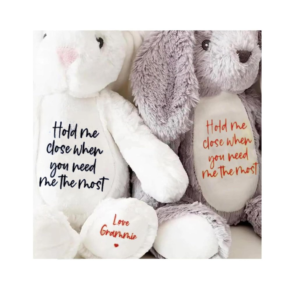 2025 Easter Personalized Plush Bunny Custom Name Children'S First Bunny Gift Newborn Memorial Gift Encouragement Gift (Hold me close when you need me)
