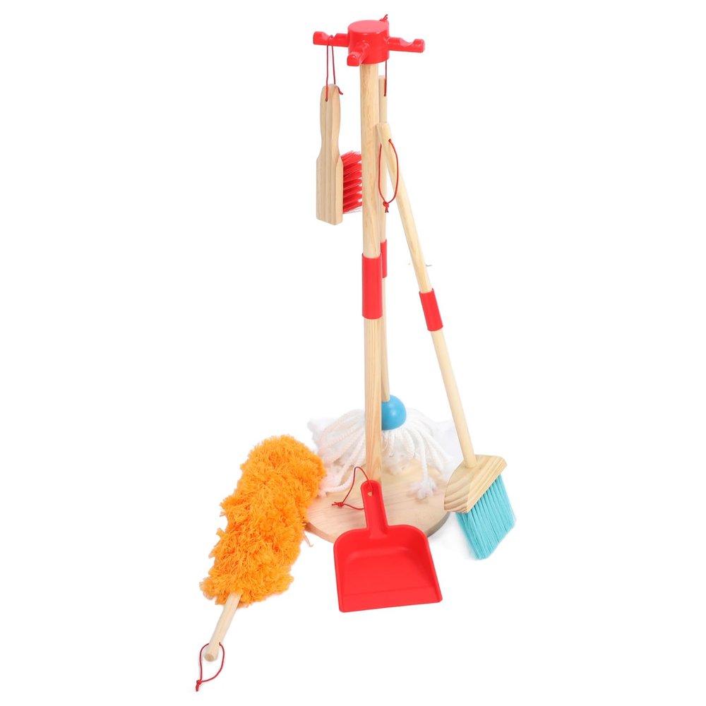 RiToEasysports Kids Cleaning Toy Set, Housekeeping Toys Broom Mop Duster Dustpan Brush Toy for Children