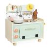 Janod - Children's Wooden Kitchenette - Small Children's Kitchen - Equipped with Oven, Sink and 10 Accessories Included - Rotating Sound Buttons - Imitation Toy and Awakening - from 2 Years Old view 1