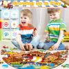 EggSun 71Pcs Christmas Construction Vehicle Floor Puzzle for Kids 3,4,5,6,7,8,Educational Building Jigsaw Puzzles with Excavator Dumper Monster Truck for Ages 3-5,Learning Toys Gift for Girls and Boys view 4