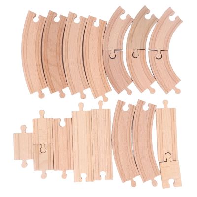 Wooden Trains Track Set for Toddlers Assembly Kit Building Toys Educational DIY Wooden Trains Track Expansion Pack (Pack A)