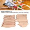 Wooden Trains Track Set for Toddlers Assembly Kit Building Toys Educational DIY Wooden Trains Track Expansion Pack (Pack A) view 3