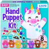 EZCRA Unicorn Hand Puppet Making Kit for Kids Age 5-8 - DIY Puppet Making Craft Kit - Creative Arts & Crafts Set, Educational Gift - Pretend Play Toys - 8 Projects, Extra Stickers for Decoration view 1