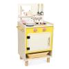 Janod - Wooden Children's Kitchen - Equipped with Oven, Sink and 11 Accessories Included - Rotating Sound Buttons - Imitation Toy and Learning - from 2 Years, J06641, Yellow view 1