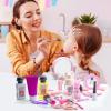 Hair Salon Toys for Girls, Dress Up Beauty Hair Stylist Toy Kit with Barber Apron, Hair Dryer, Curling Iron, Mirror, Scissors and Styling Accessories view 4