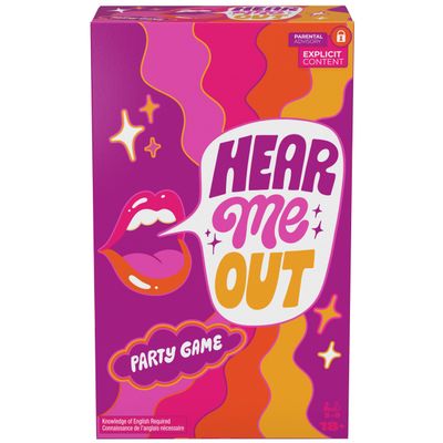 Spin Master Games, Hear Me Out  Defend Hot Takes with Deeply Unserious Questions & Deeply Serious Opinions, Party Game, Adult Card Game, 3-6 Players, for Ages 18 & Up