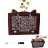 2025 New Cat-Shaped Wooden Money Saving Challenge Box, $1000 Cash Savings Box for Children or AdultsCoin Bank for Boys and Girlswith Erasable Pen view 1