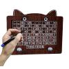 2025 New Cat-Shaped Wooden Money Saving Challenge Box, $1000 Cash Savings Box for Children or AdultsCoin Bank for Boys and Girlswith Erasable Pen view 2