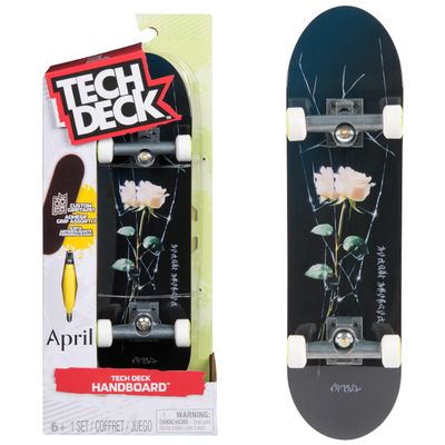TECH DECK, April Handboard; Authentic Mini Skateboards, Kids Toys for Boys & Girls, Ages 6 and up (Hands Use Only)