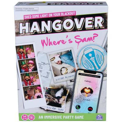 Spin Master Games, Hangover: Wheres Sam?, an Immersive Mystery Adult Party Game for Bachelorette Parties, Galentine's Day Party, Valentine's Day Gifts for Couples, 2-4 Players, for Ages 18 & Up