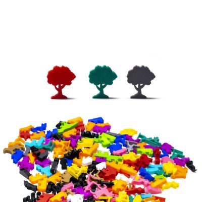 BoardGameSet 50PCS Forest Tree Meeple Token | Board Game Pieces Accessories Meeples, Brown