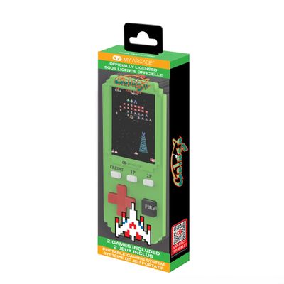 My Arcade Galaga Pixel Pocket Pro: Officially Licensed Galaga Video Game, Portable Keychain Arcade