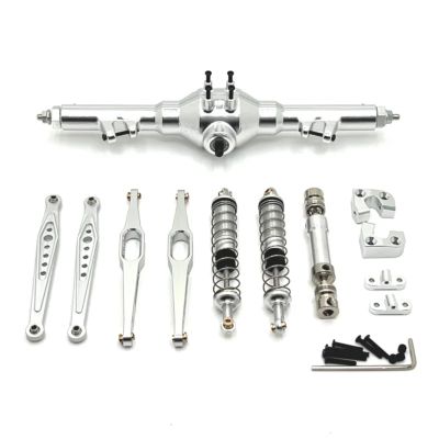for Wltoys for 124006 12423 12427 12428 12429 1/12 RC Car Upgrade Parts Kit Metal Rear Axle Drive Shaft Shock Absorber Trailing Arms RC Upgrade Accessories(Silver)