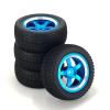 for WLToys 144001 4PCS Upgrade Aluminum Alloy Metal On Road Rubber Wheels RC Vehicle Wheels Tires(Blue) view 1