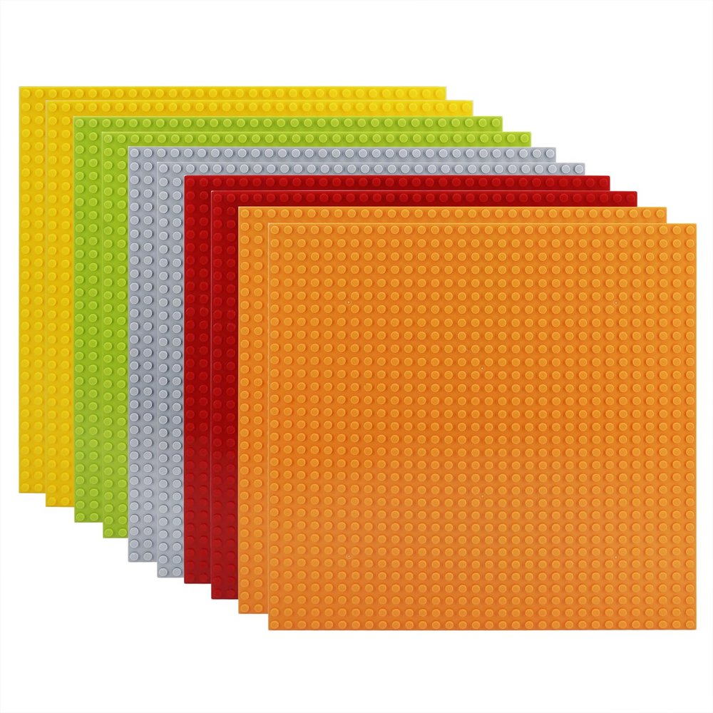Annakideya 10PCS Block Boards Classic baseplates 25.5 * 25.5cm Wall Assembly DIY Desktop Building mat Plates Compatible with All Major Brands Base Plates,5 Multi Colors