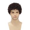 Daiaces Afro Curly Dark Brown Wig for Men Short Synthetic Halloween Cosplay Costume Replacement Hair Wigs view 2
