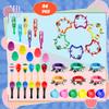 84 Pcs Shaker Musical Instruments Set including 12 Plastic Handheld Tambourine Bells 12 Colorful Cymbal 12 Egg Shaker 24 Maracas 12 Wrist Bells with 12 Castanets for Preschool Early Music Learning Toy view 4