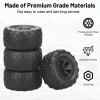 12mm Hex Hub RC Wheels and Tires, daitoku 1/16 RC Tires RC Truck Wheel Rims & Rubber Tires for 1/16 Off-Road RC Car, 16208, 16209, 16210, H16BM, H16GT, H16H view 2