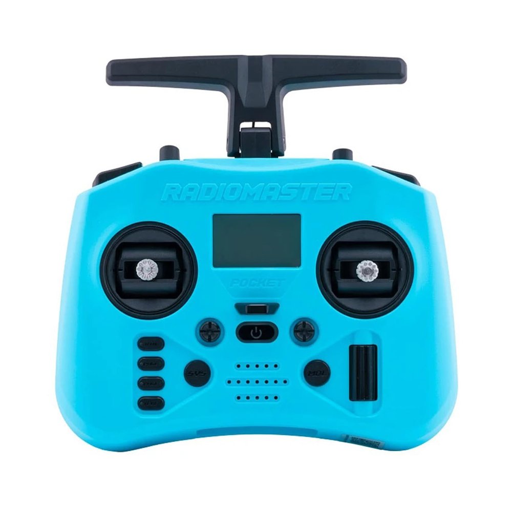 Radiomaster Pocket Crush ExpressLRS Radio Controller 2.4G 16CH ELRS Transmitter Hall Gimbal for RC FPV Drone Quadcopter Remote Control (Iceberg Blue-ELRS M2)