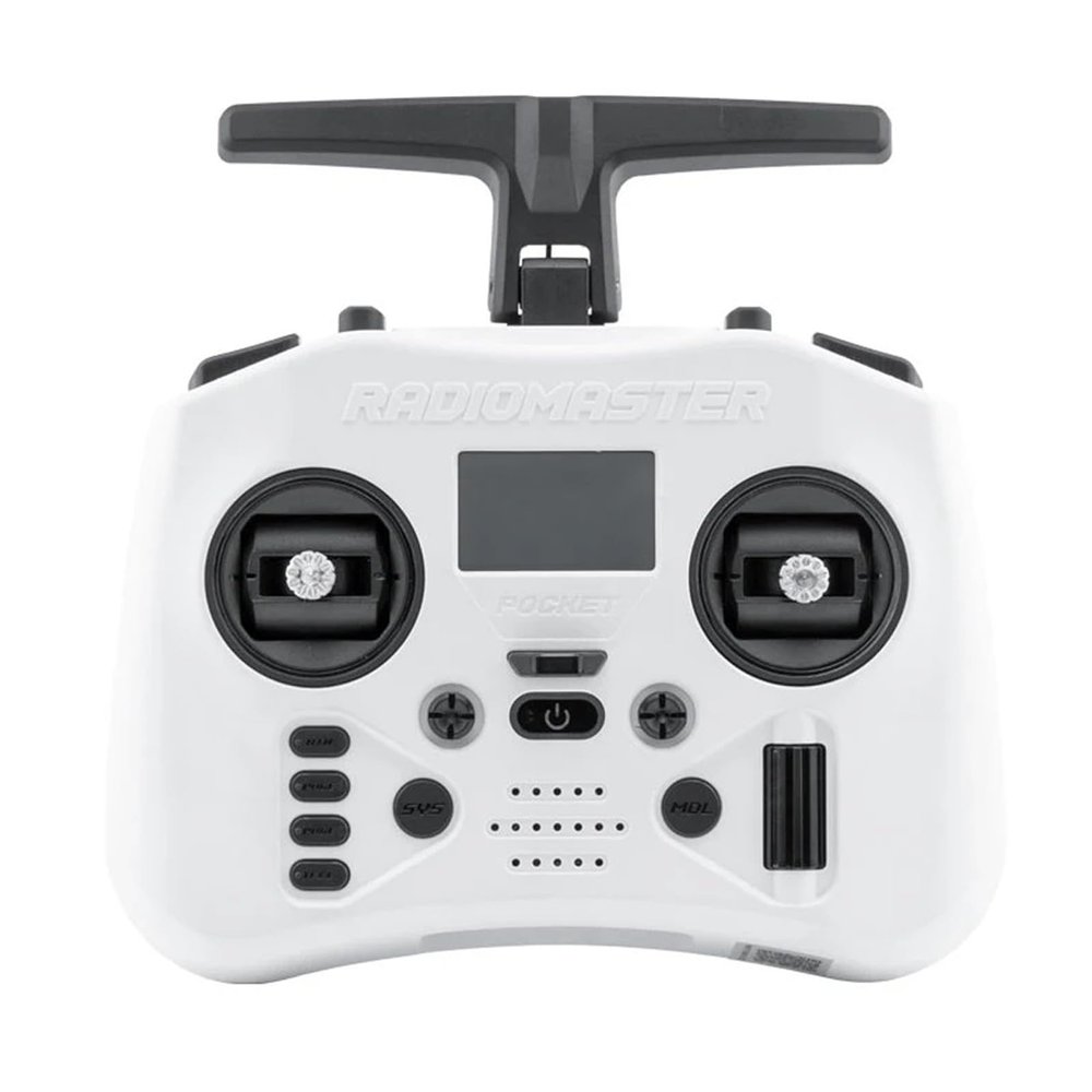 Radiomaster Pocket Crush ExpressLRS Radio Controller 2.4G 16CH ELRS Transmitter Hall Gimbal for RC FPV Drone Quadcopter Remote Control (Frost White-ELRS M2)