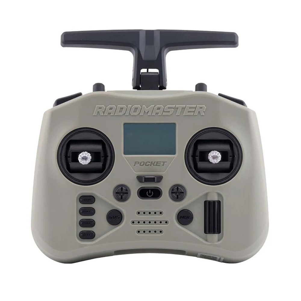 Radiomaster Pocket Crush ExpressLRS Radio Controller 2.4G 16CH ELRS Transmitter Hall Gimbal for RC FPV Drone Quadcopter Remote Control (Slate Grey-ELRS M2)