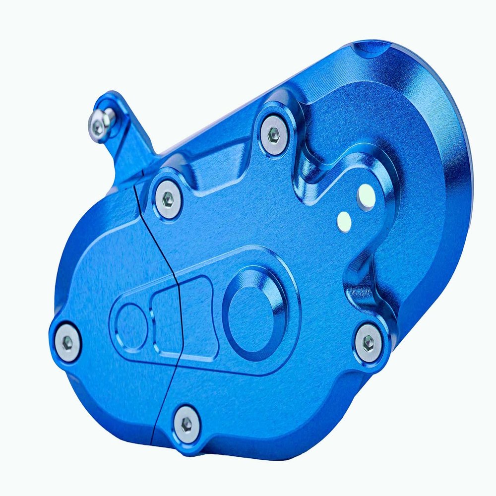 BeaxTurbo Racing Upgrade Parts CNC Aluminum7075 Transmission Housing for LOSI Promoto MX1:4 LOS262008 (Blue)