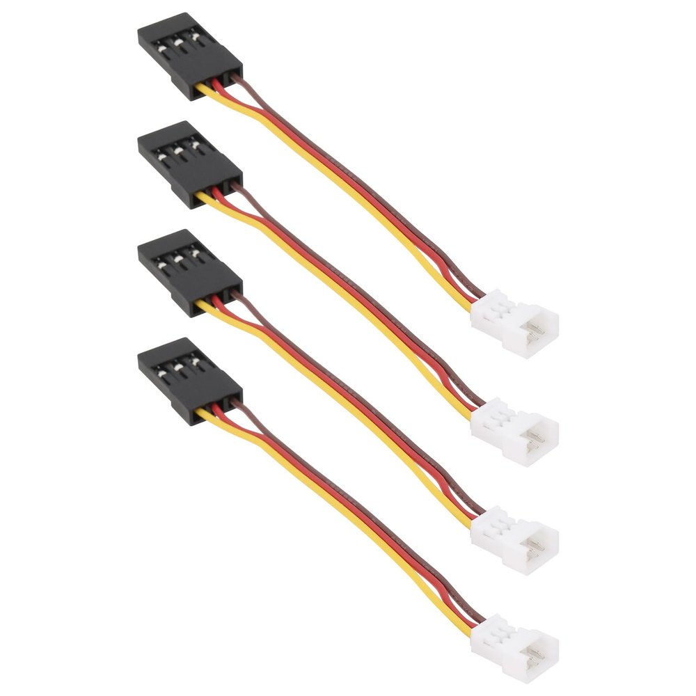 Create idea 4pcs 3pin Molex 1.25mm Male to JR Female Model Aircraft Servo Extension Cable Length 75mm 28AWG for Remote Control of Airplanes and Toy Cars