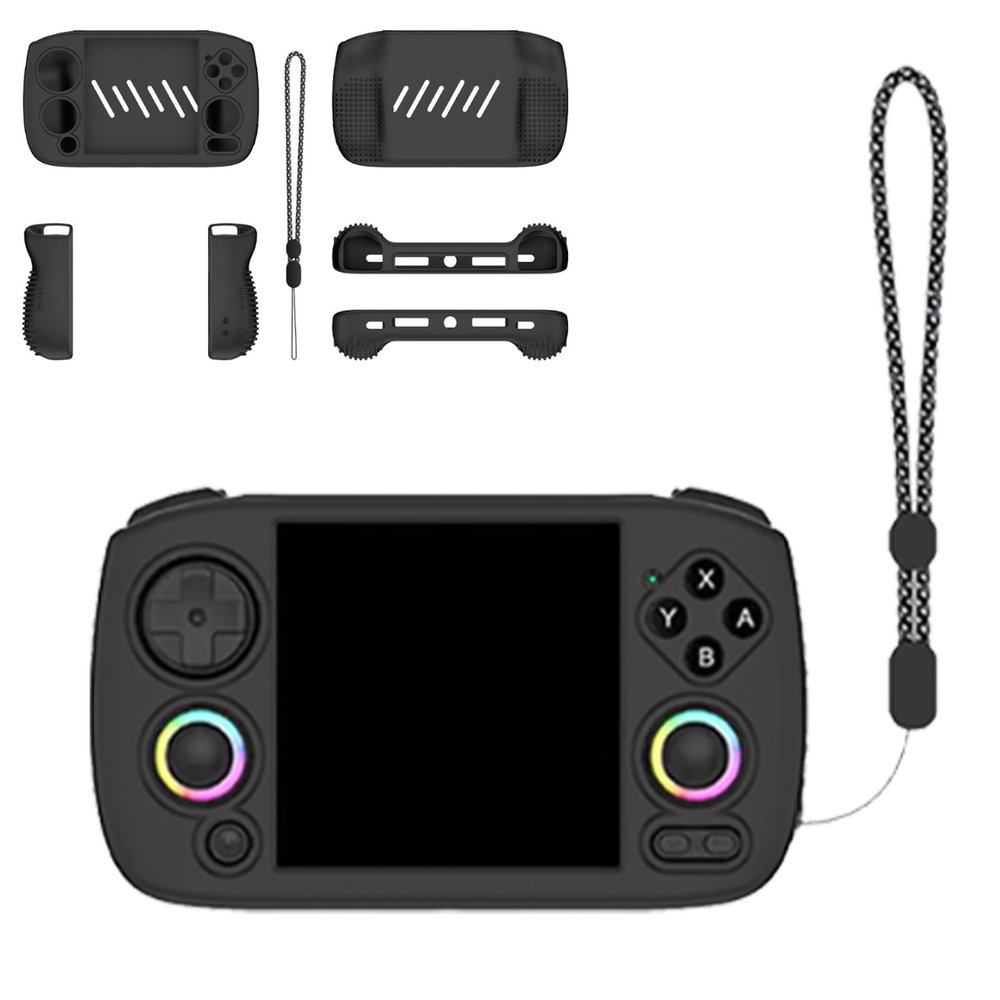 Case for Anbernic RG Cube Unisoc T820 Handheld Game Console,Soft Skin Silicone Case Anti-ScratchFull Protective Case for Anbernic RG Cube Unisoc T820 Handheld Game Console-Black