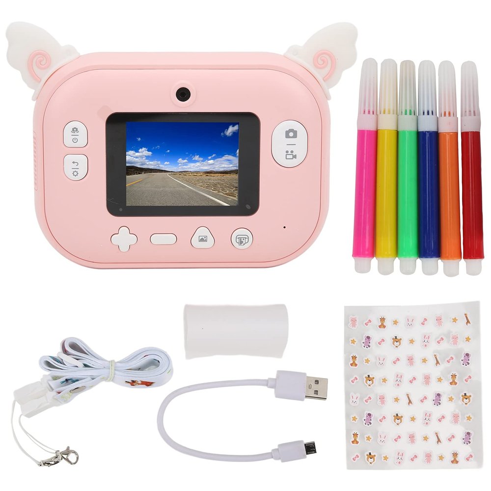 2.4in Children's immediate Printing Camera with IPS Screen, Dual Webcam Kids Digital Camera, Printable Real Time Photo Transmission
