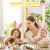Beeveer 60 Pcs Unpainted Wooden Eggs, Sturdy Easter Eggs with Blank Natural Pulp Egg Cartons, Fake Eggs for Easter Egg Decorating, DIY Game, Kitchen Craft Adornment (White,Green,Yellow) view 4