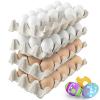 Beeveer 60 Pcs Unpainted Wooden Eggs, Sturdy Easter Eggs with Blank Natural Pulp Egg Cartons, Fake Eggs for Easter Egg Decorating, DIY Game, Kitchen Craft Adornment(White,Wood) view 1