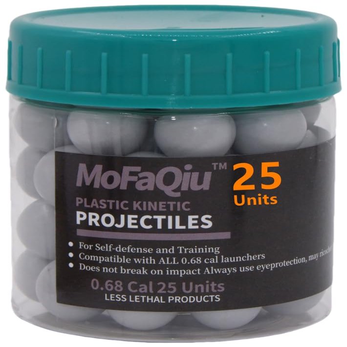 MoFaQiu 68 Cal Kinetic Projectiles, no Parting line Burr, Mirror polishing,for Training,Paintball Pepper Practice BallCan be reused Kinetic BallCompatible All .68 Cal Pepper Ball launchers