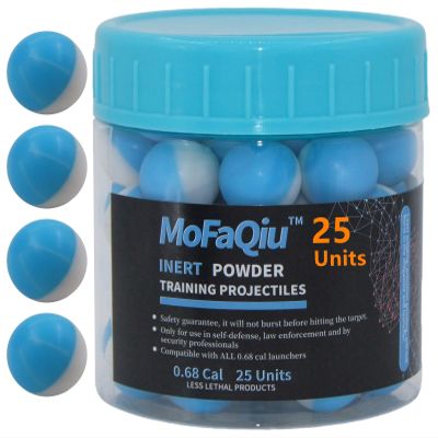 MoFaQiu 68 Cal Inert Projectile Ball,Fracture Groove DesignLaser Welding,for Training paintballs,Pepper Practice Ball, Pepper Training Ball, Compatible All .68 Cal Pepper Ball launchers