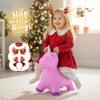ZOOJOY Unicorn Bouncy Hopper, Inflatable Bouncy Horse Hopping Toys for Toddlers 1-3, Indoor Outdoor Bounce and Ride On Bouncer Boys Girls, Birthday with Free Christmas Accessories view 3