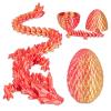 3D Printed Dragon Egg with Dragon Inside, Articulated Crystal Dragon Fidget Toy for Home Office Decor Executive Desk Toys, Easter Basket Stuffers for Adults and Kids (Laser Red, H:3.9 Inch) view 1