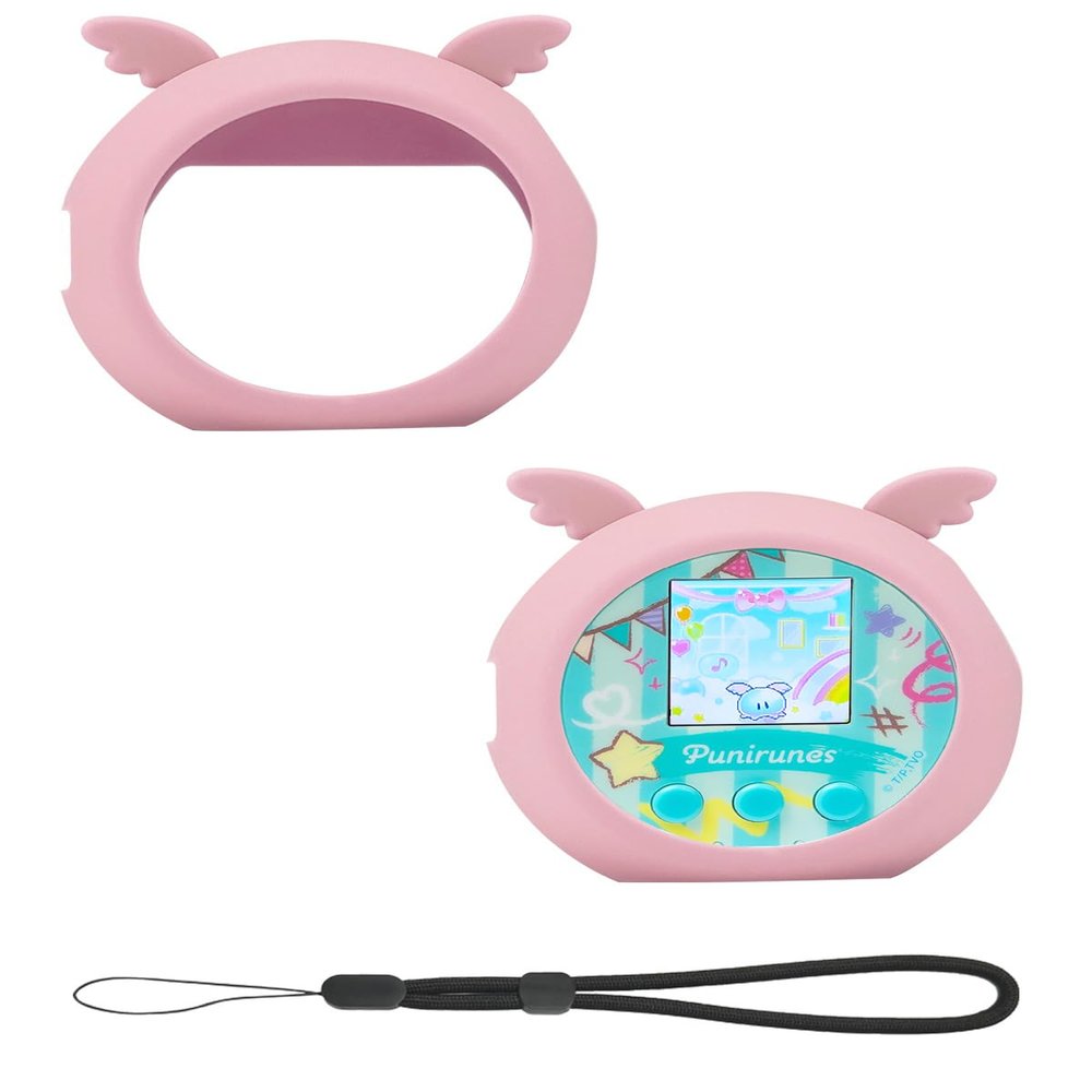 Chanvoo Silicone Case Compatible with Punirunes Interactive Digital Toy - Protective Sleeve with Lanyard (Case Only)-Pink